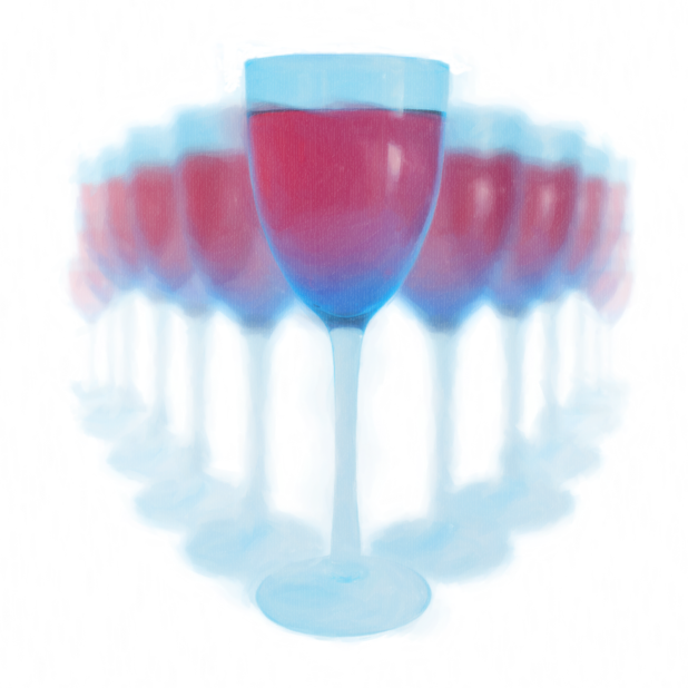 a line-up of wineglasses